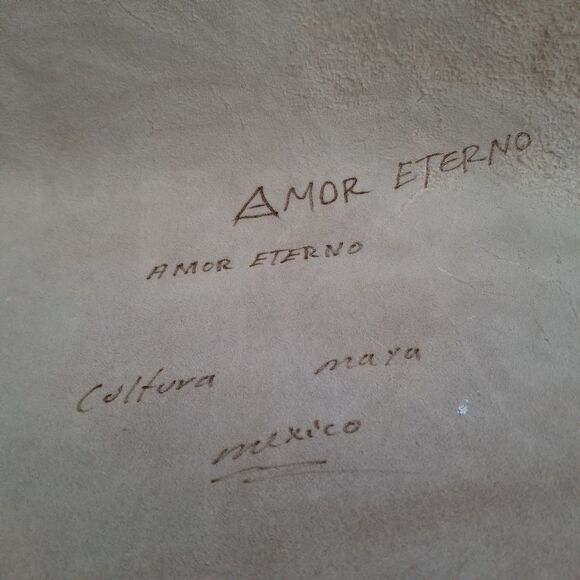 Amor Eterno Hand Burned Detail Leather Wall Art Aztec Warrior Eternal Love - Picture 4 of 6